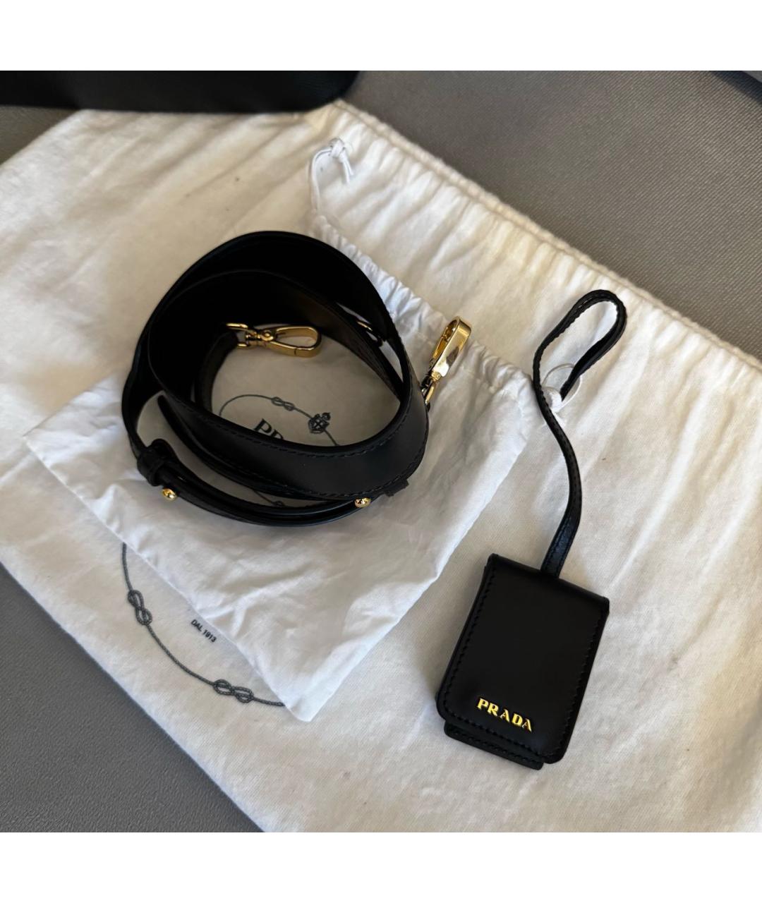 PRADA Черная кожаная сумка через плечо, фото 7