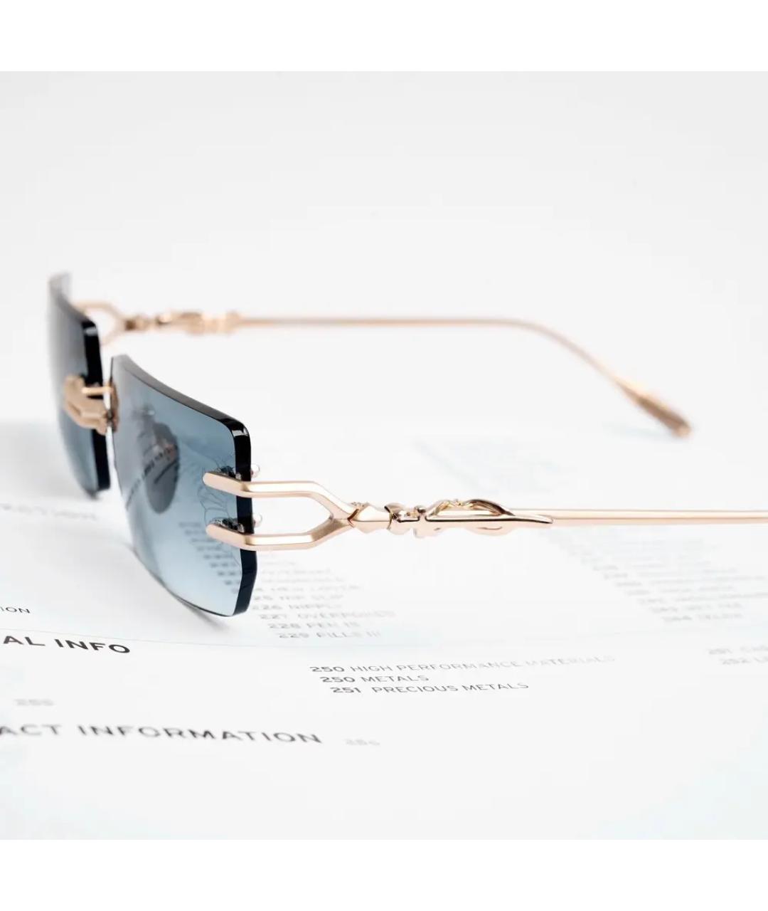 CHROME HEARTS Золотые металлические солнцезащитные очки, фото 3