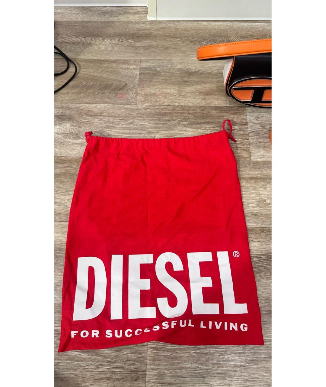 DIESEL Черная кожаная сумка с короткими ручками, фото 6