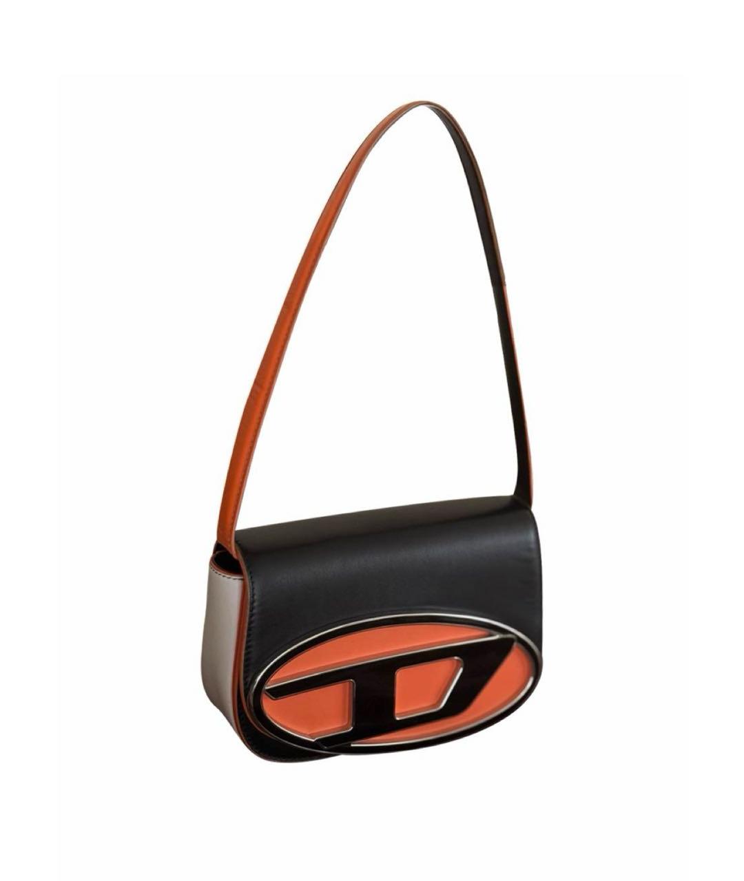 DIESEL Черная кожаная сумка с короткими ручками, фото 9