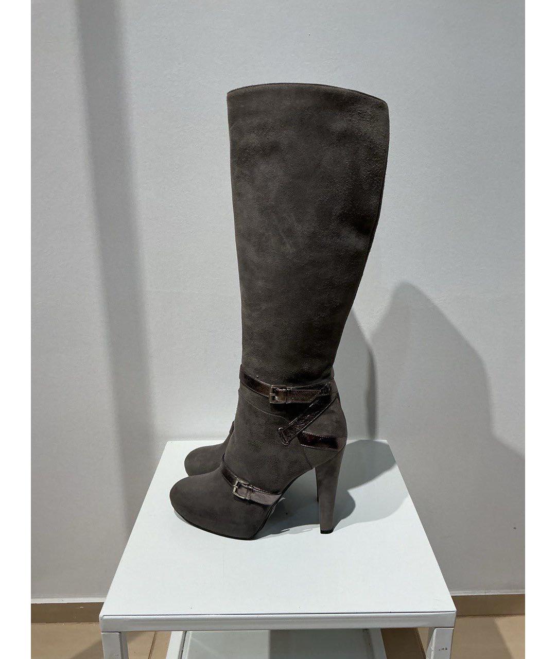 CASADEI Серые замшевые сапоги, фото 4