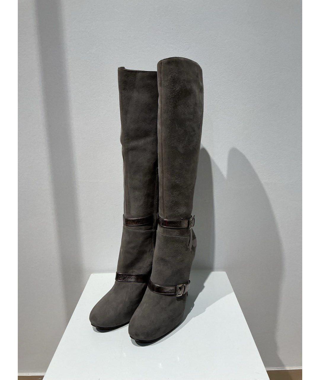 CASADEI Серые замшевые сапоги, фото 3