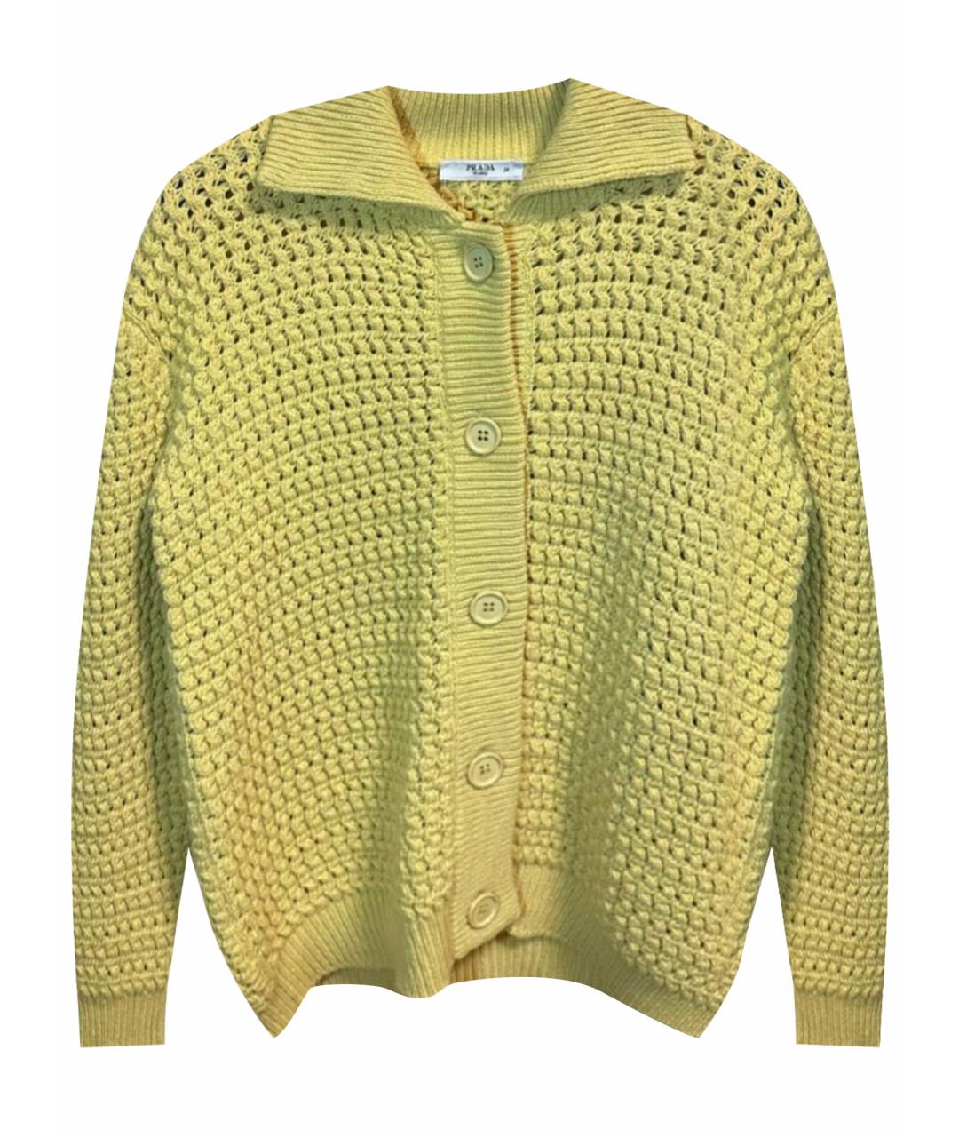 PRADA Желтый шерстяной кардиган, фото 1