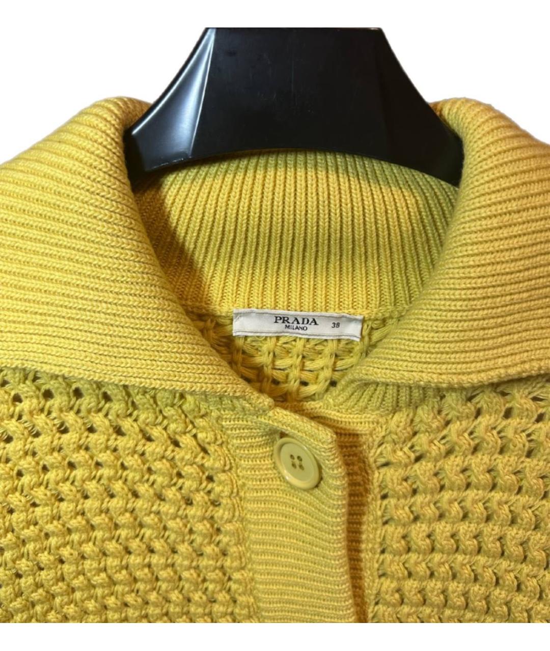PRADA Желтый шерстяной кардиган, фото 3