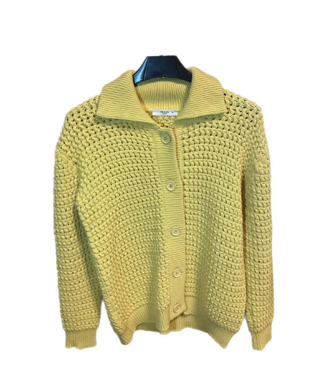 PRADA Желтый шерстяной кардиган, фото 6