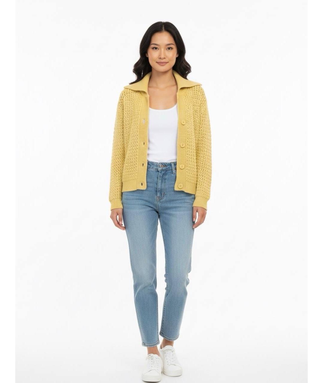 PRADA Желтый шерстяной кардиган, фото 5