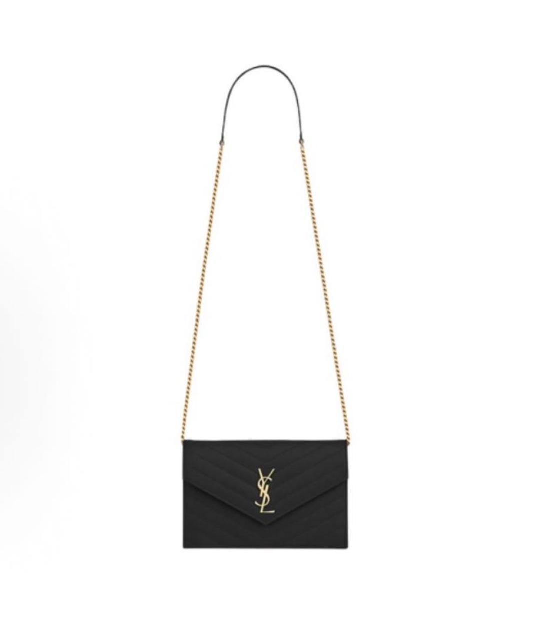 SAINT LAURENT Черная кожаная сумка через плечо, фото 7