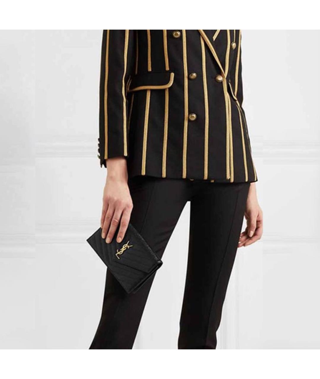 SAINT LAURENT Черная кожаная сумка через плечо, фото 6