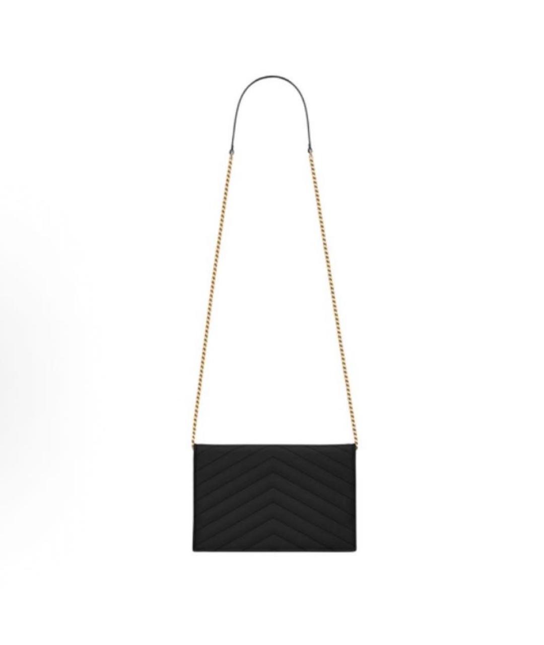 SAINT LAURENT Черная кожаная сумка через плечо, фото 2