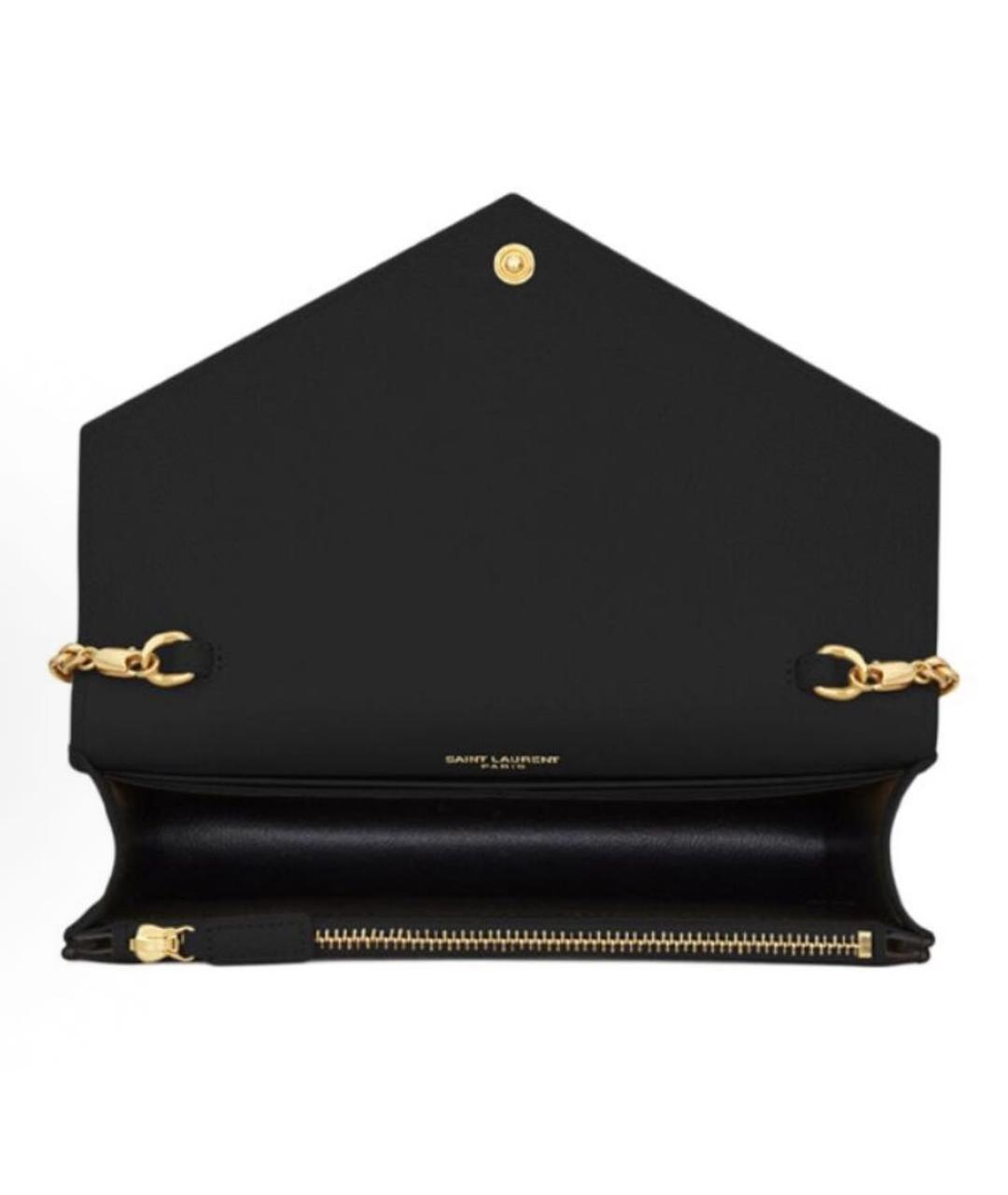 SAINT LAURENT Черная кожаная сумка через плечо, фото 4