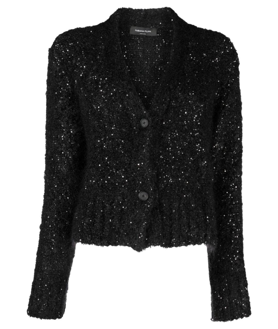 FABIANA FILIPPI Черный хлопковый кардиган, фото 1