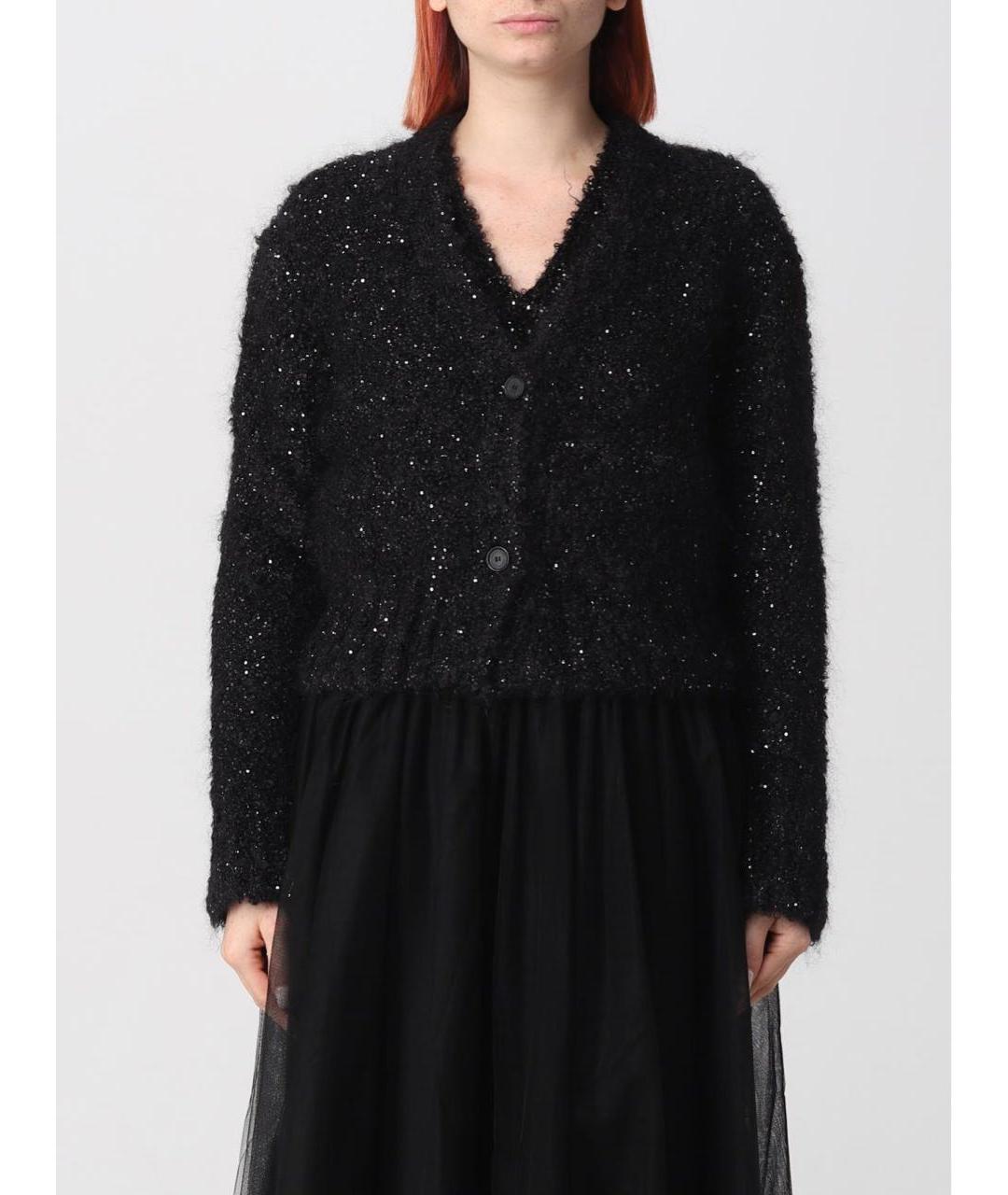 FABIANA FILIPPI Черный хлопковый кардиган, фото 2