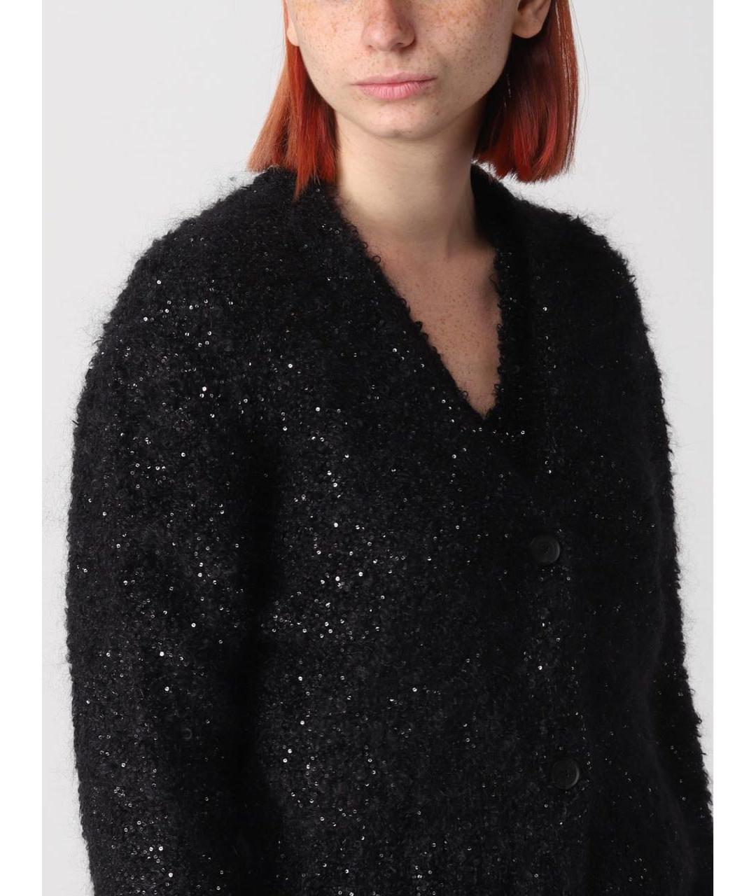 FABIANA FILIPPI Черный хлопковый кардиган, фото 3