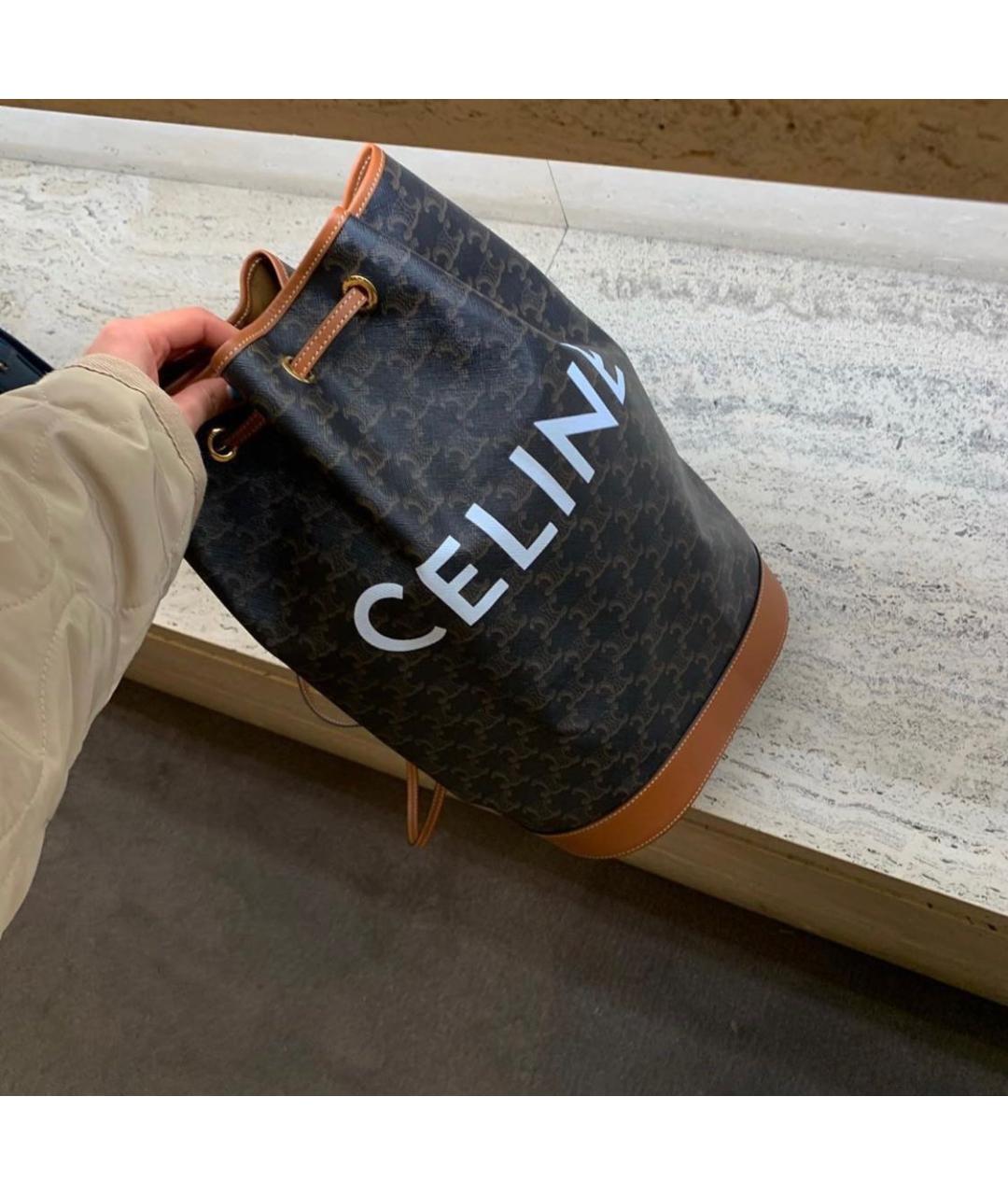 CELINE Коричневый кожаный рюкзак, фото 3