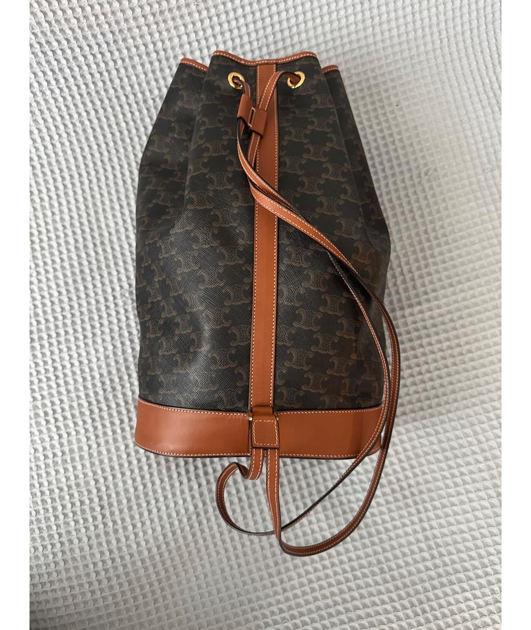 CELINE Коричневый кожаный рюкзак, фото 3