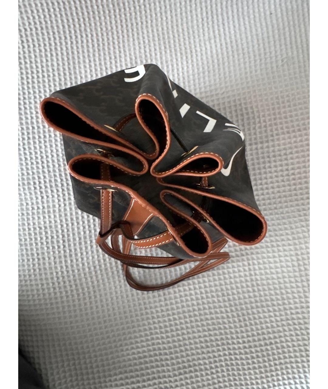 CELINE Коричневый кожаный рюкзак, фото 4