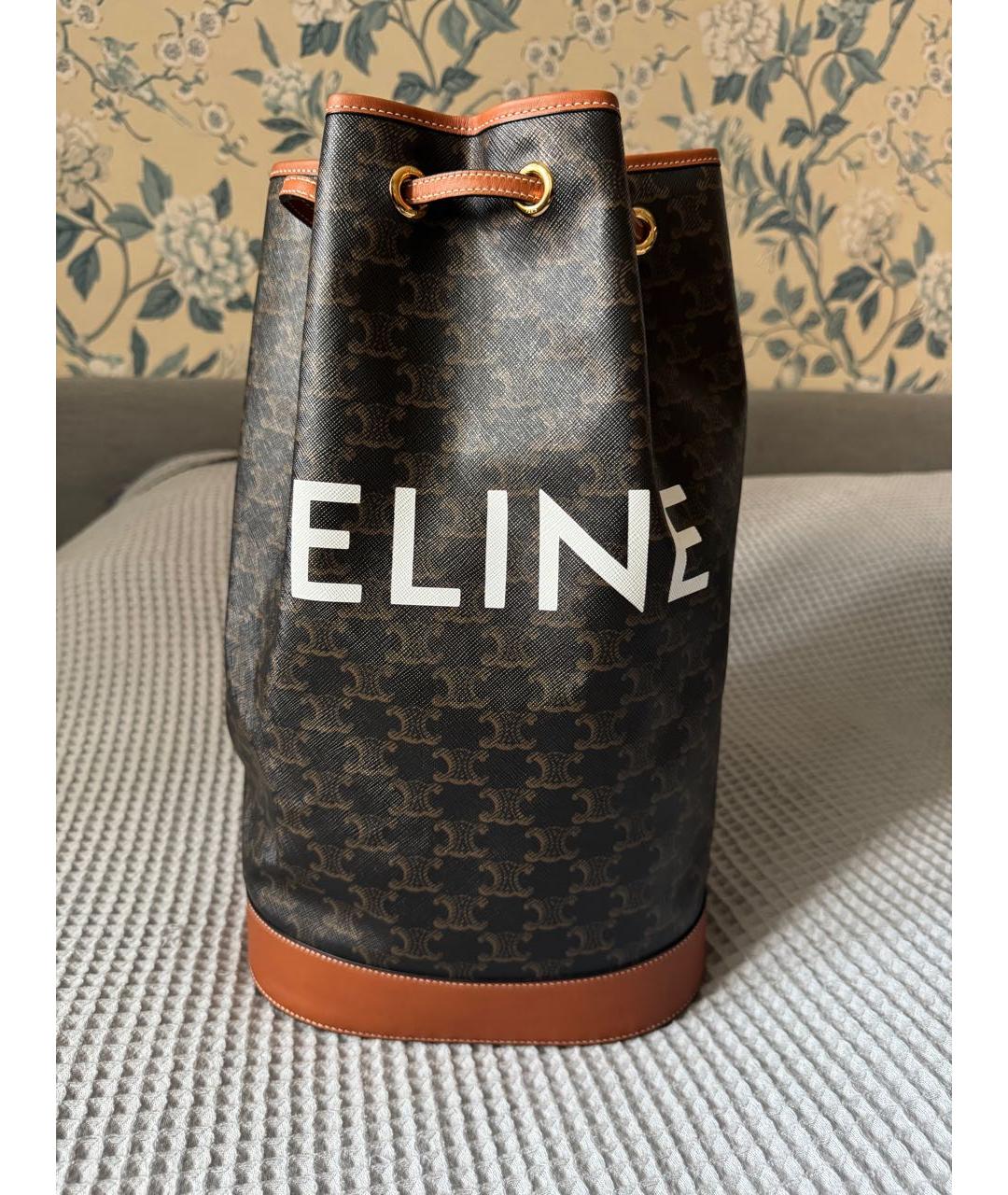 CELINE Коричневый кожаный рюкзак, фото 2