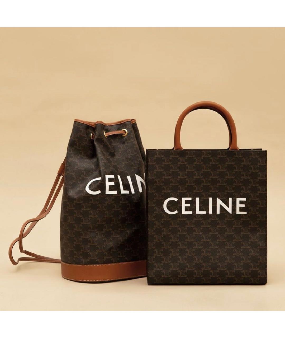 CELINE Коричневый кожаный рюкзак, фото 7