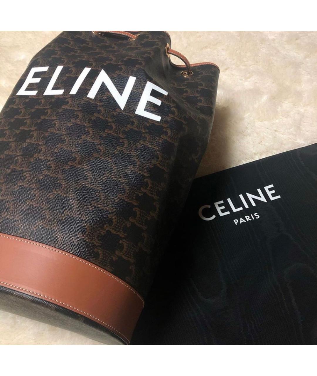 CELINE Коричневый кожаный рюкзак, фото 2