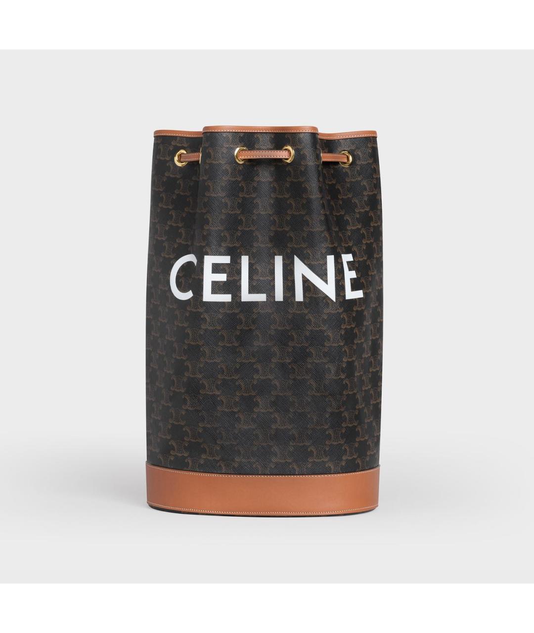 CELINE Коричневый кожаный рюкзак, фото 9