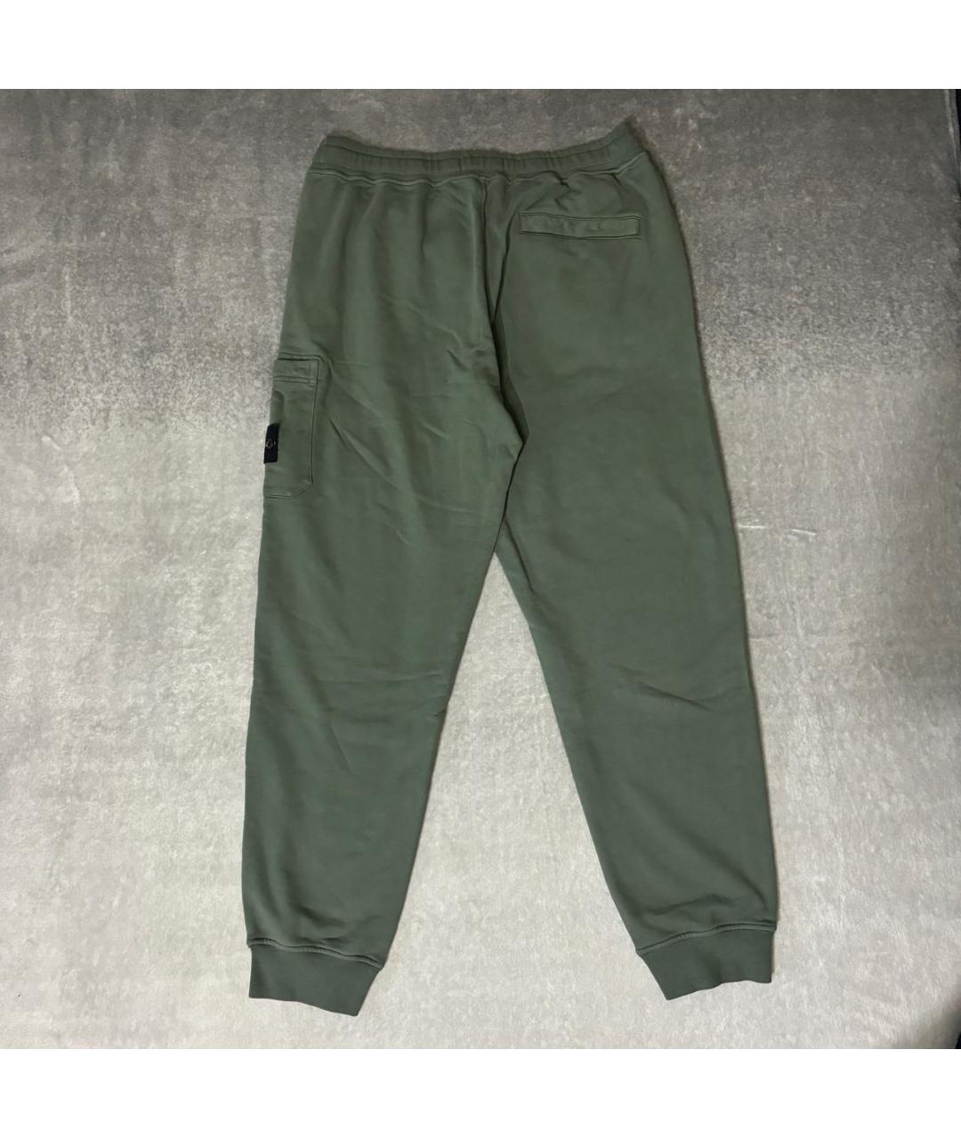 STONE ISLAND Хаки хлопковые повседневные брюки, фото 2