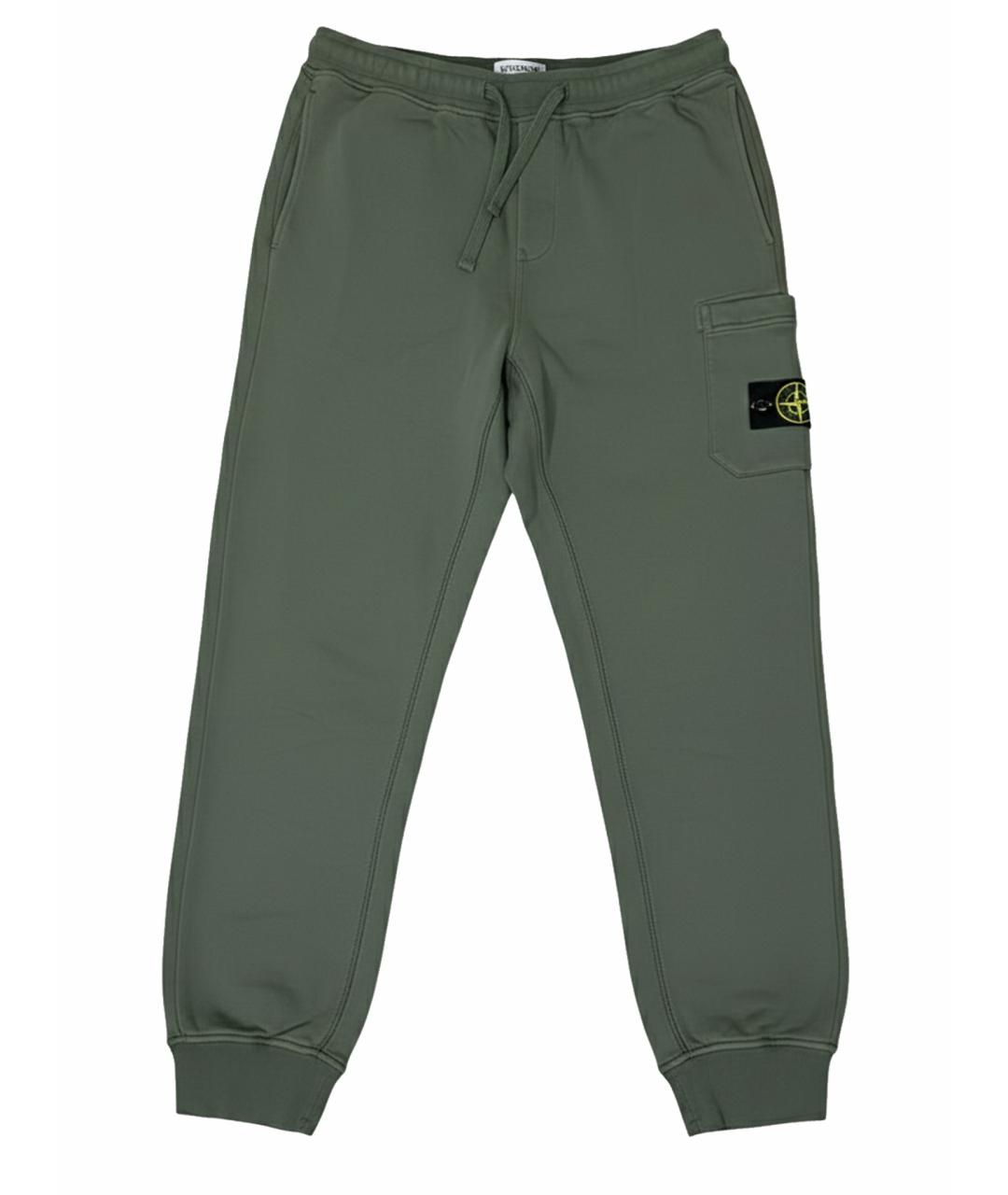 STONE ISLAND Хаки хлопковые повседневные брюки, фото 1