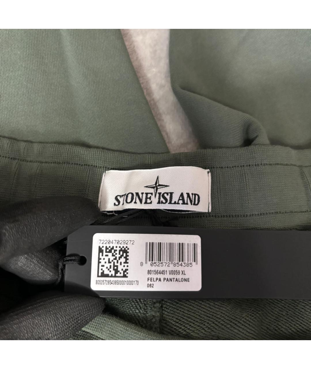 STONE ISLAND Хаки хлопковые повседневные брюки, фото 4