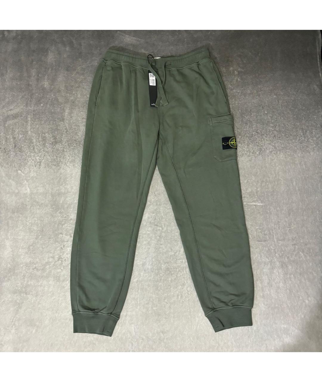 STONE ISLAND Хаки хлопковые повседневные брюки, фото 9