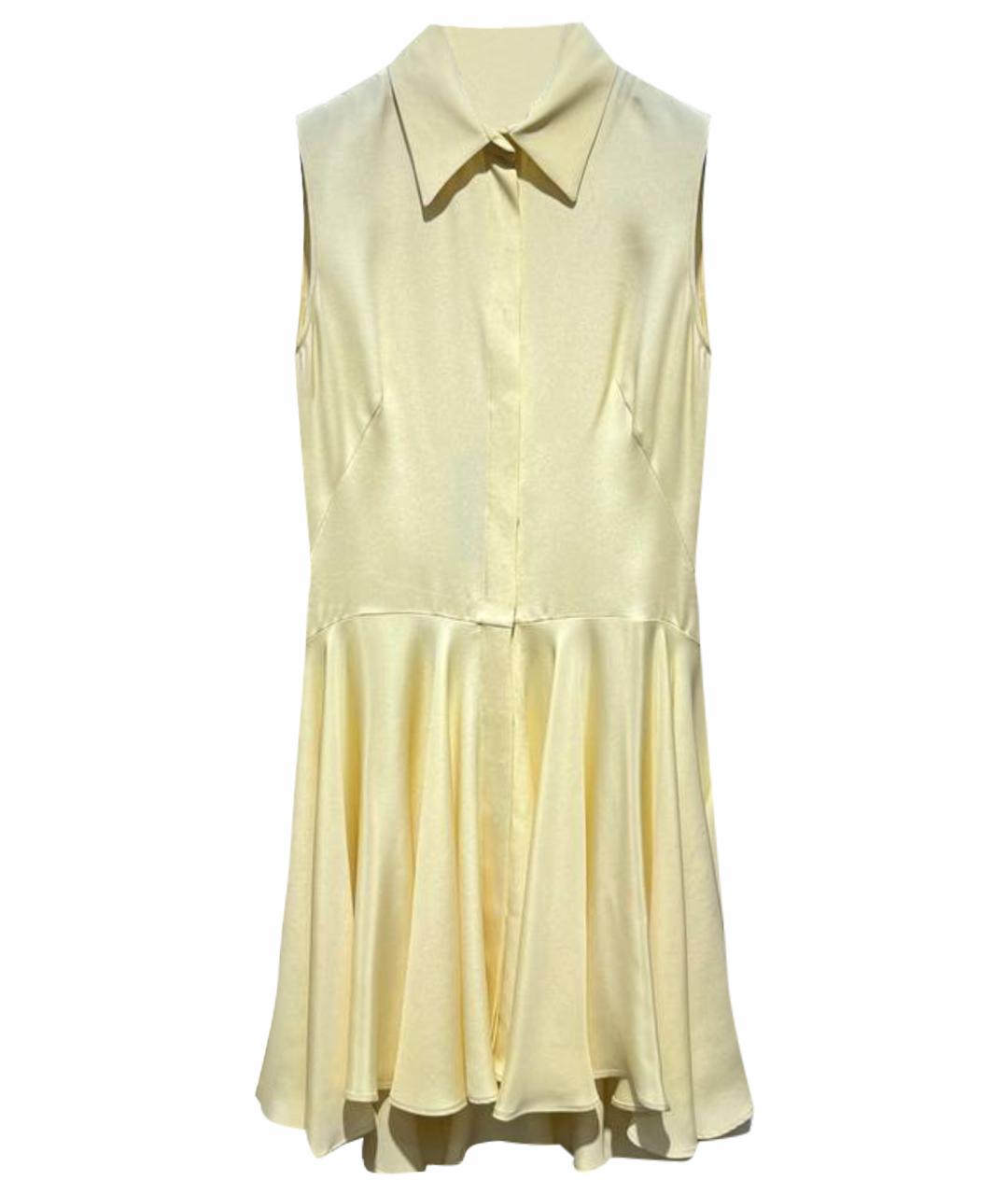 ALEXANDER MCQUEEN Желтое шелковое вечернее платье, фото 1