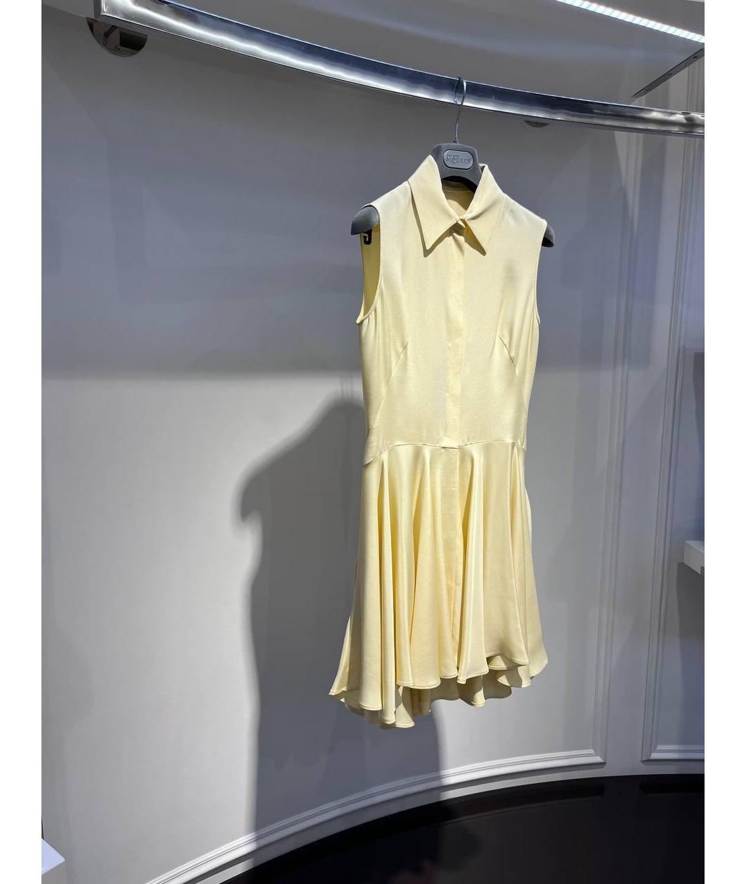 ALEXANDER MCQUEEN Желтое шелковое вечернее платье, фото 2