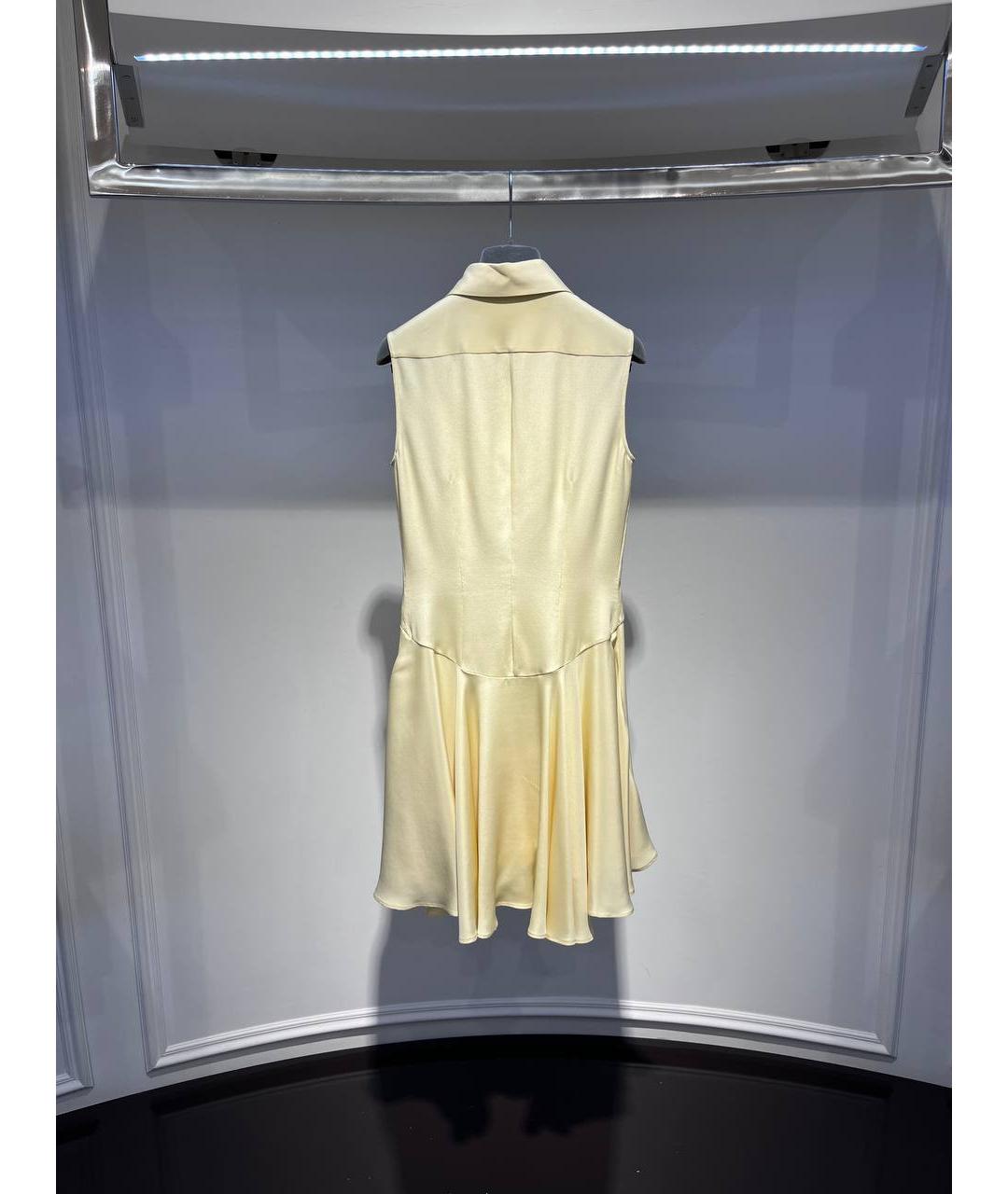 ALEXANDER MCQUEEN Желтое шелковое вечернее платье, фото 3