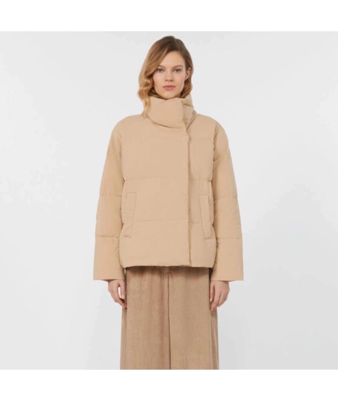 WEEKEND MAX MARA Бежевый полиэстеровый пуховик, фото 5