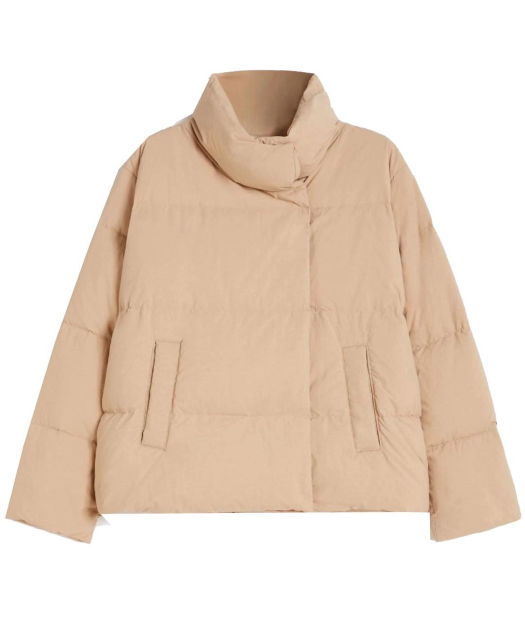 WEEKEND MAX MARA Бежевый полиэстеровый пуховик, фото 6