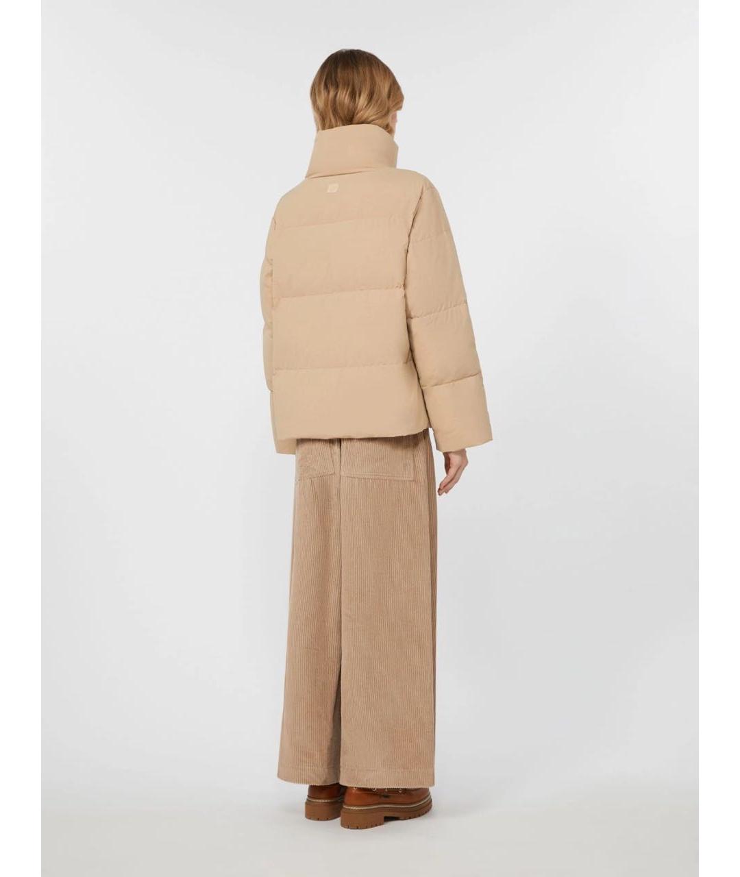 WEEKEND MAX MARA Бежевый полиэстеровый пуховик, фото 4