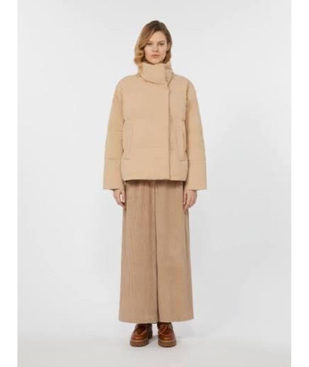 WEEKEND MAX MARA Бежевый полиэстеровый пуховик, фото 3