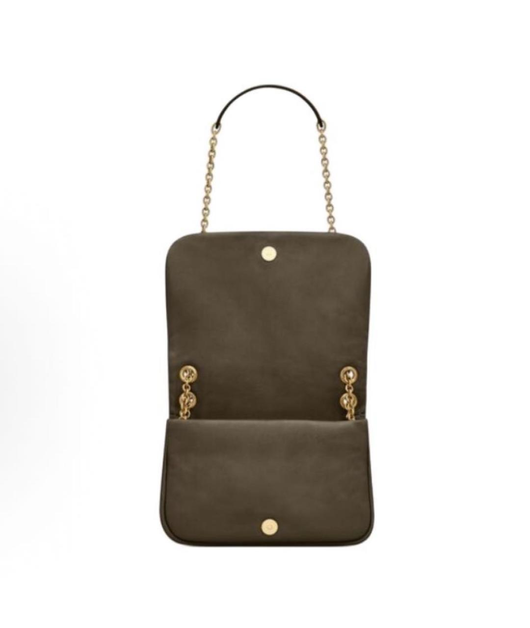 SAINT LAURENT Хаки кожаная сумка через плечо, фото 5
