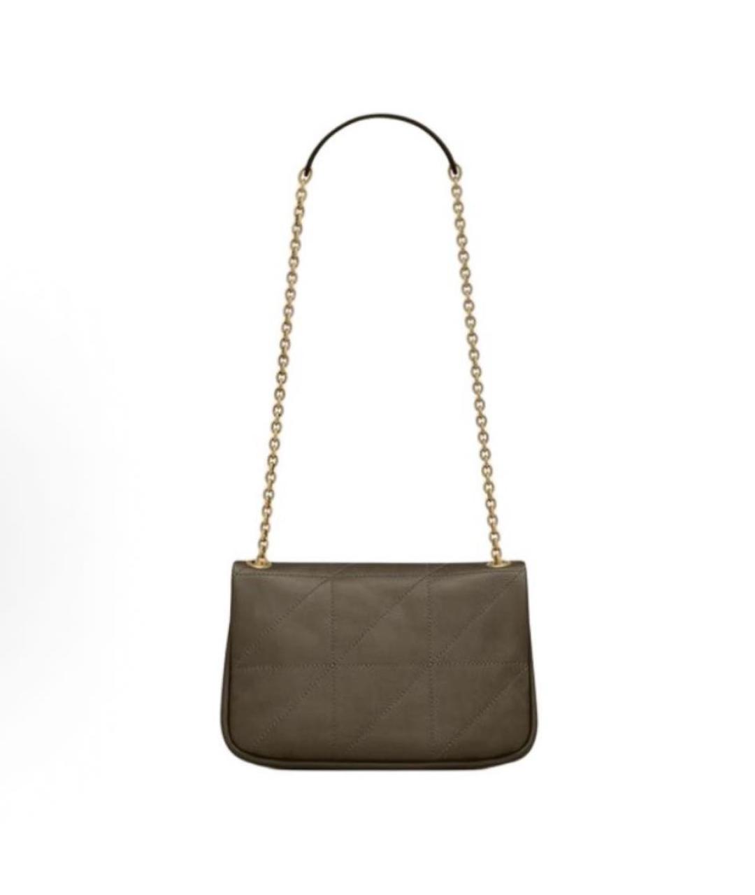 SAINT LAURENT Хаки кожаная сумка через плечо, фото 2