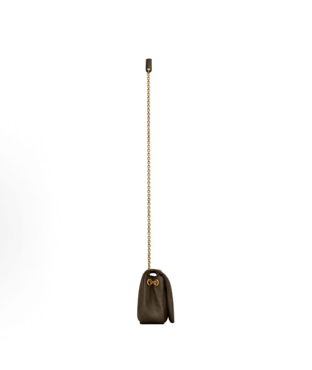 SAINT LAURENT Хаки кожаная сумка через плечо, фото 3