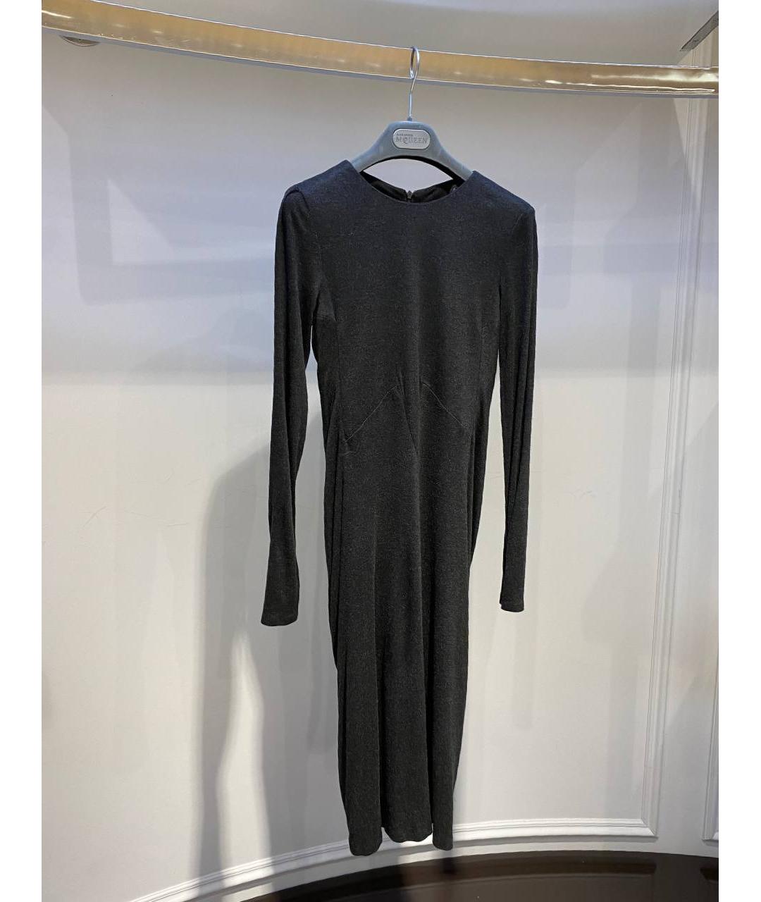 ALEXANDER MCQUEEN Черное вискозное коктейльное платье, фото 2