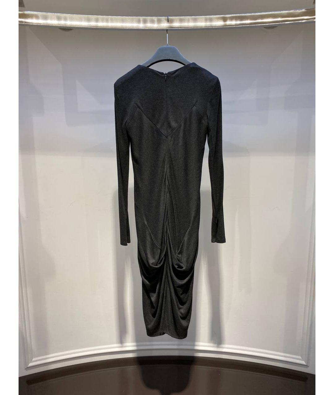 ALEXANDER MCQUEEN Черное вискозное коктейльное платье, фото 3