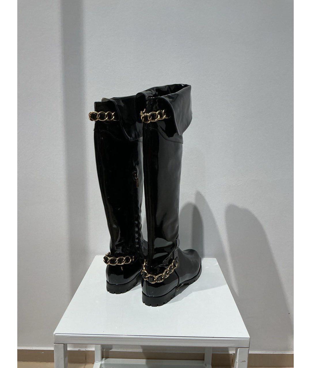 CASADEI Черные сапоги из лакированной кожи, фото 2