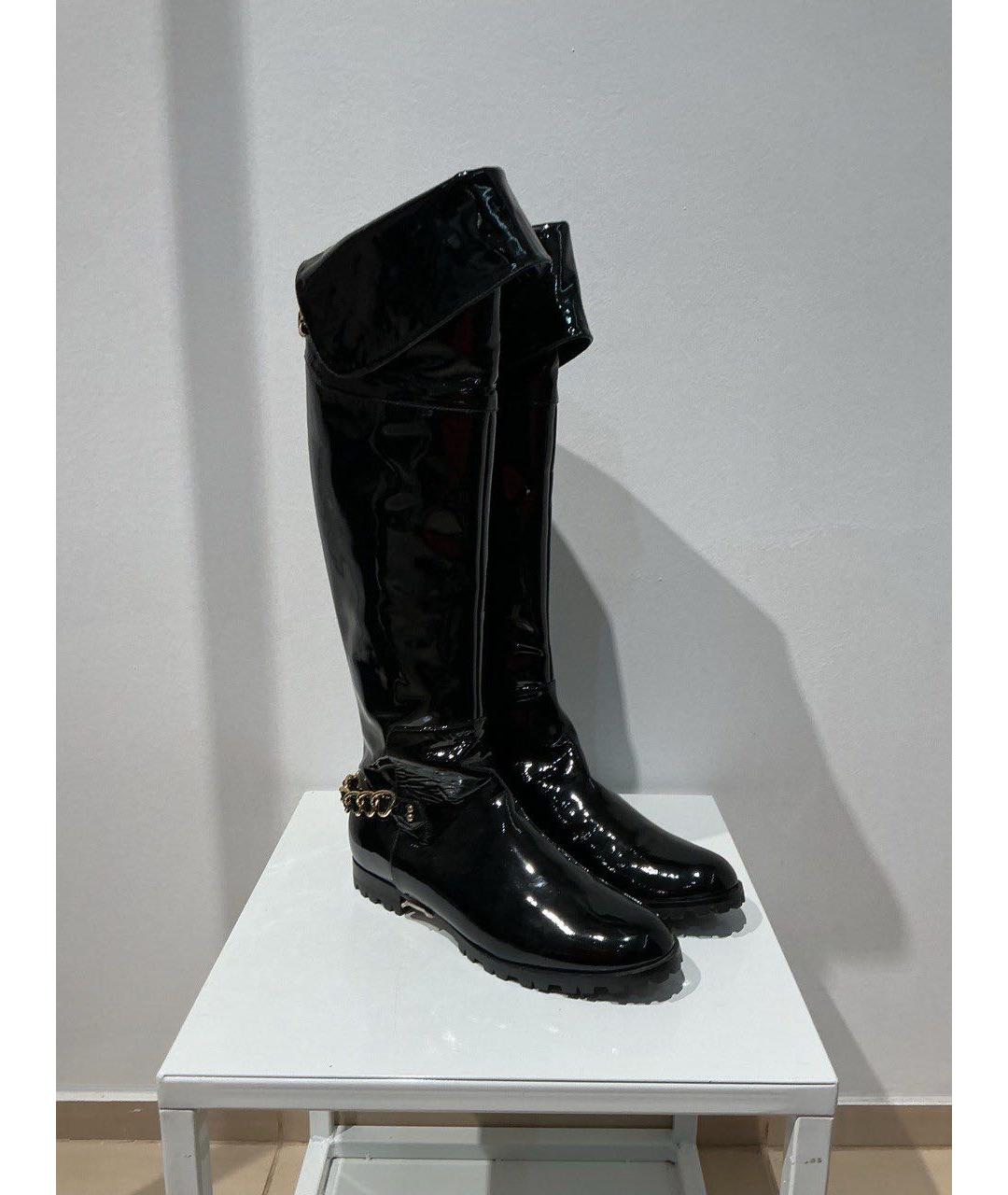 CASADEI Черные сапоги из лакированной кожи, фото 3