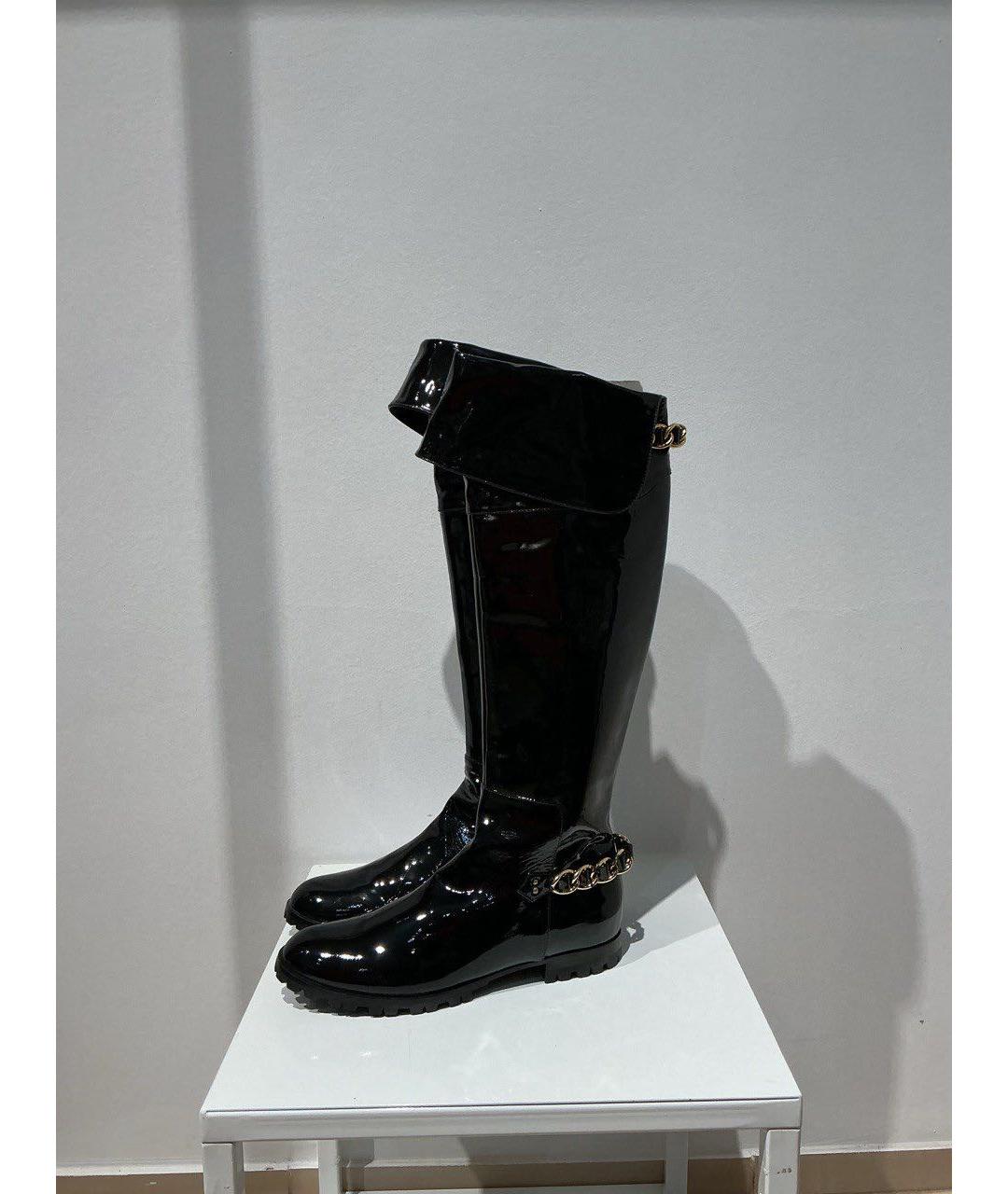 CASADEI Черные сапоги из лакированной кожи, фото 4