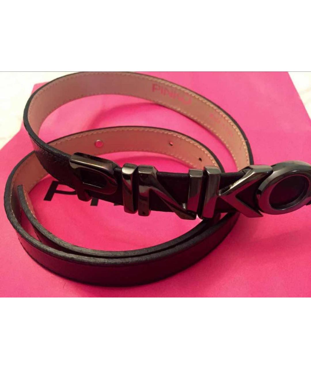 PINKO KIDS Черный кожаный пояс/ремень, фото 6