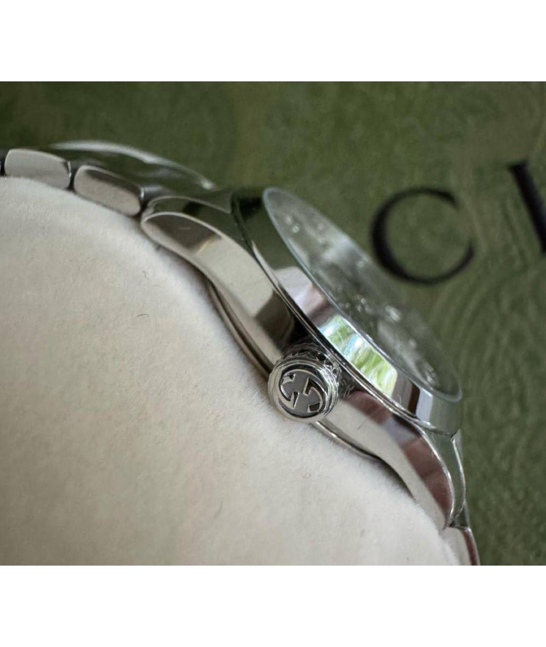 GUCCI Серебряные металлические часы, фото 5