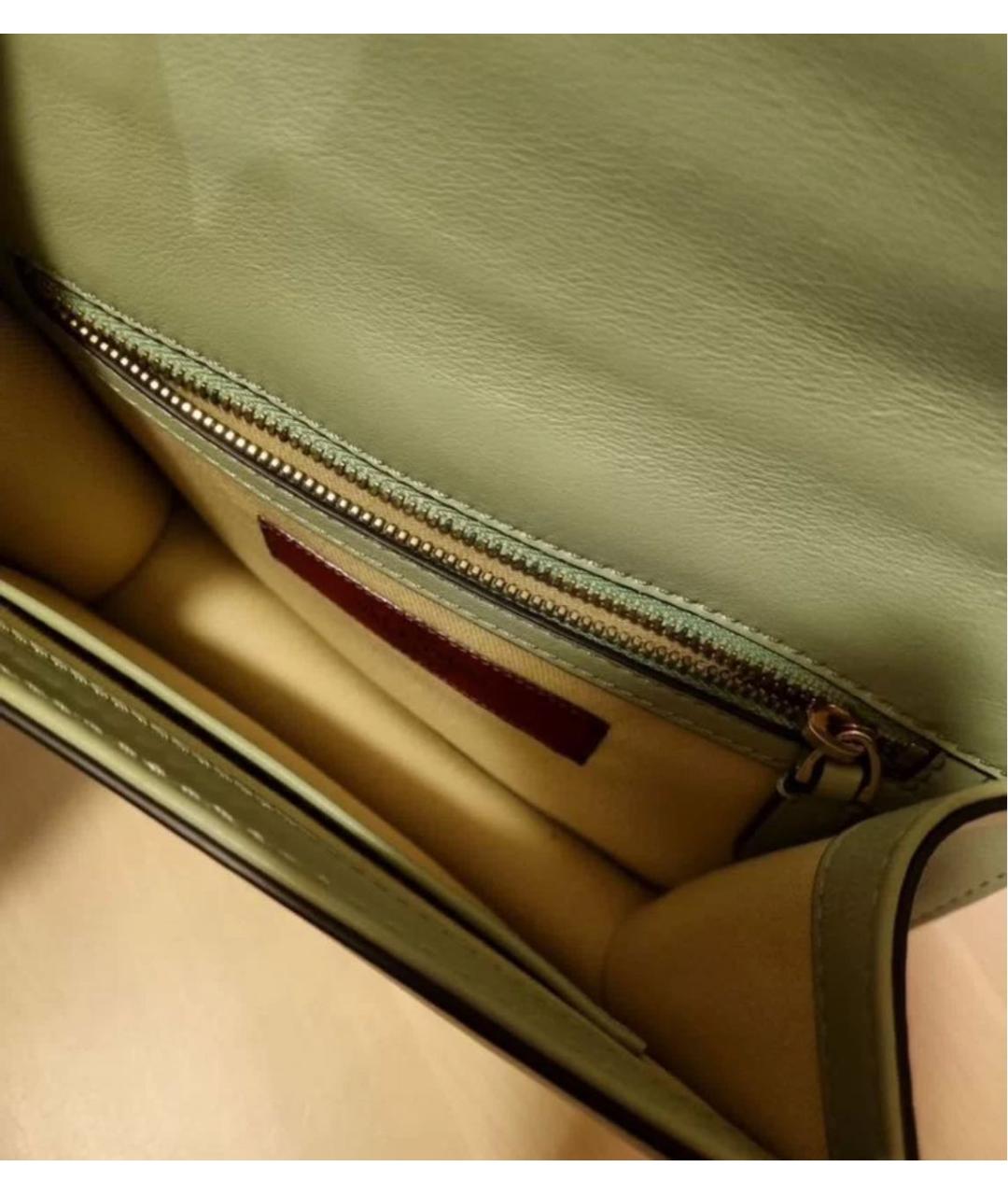 VALENTINO Зеленая кожаная сумка через плечо, фото 4