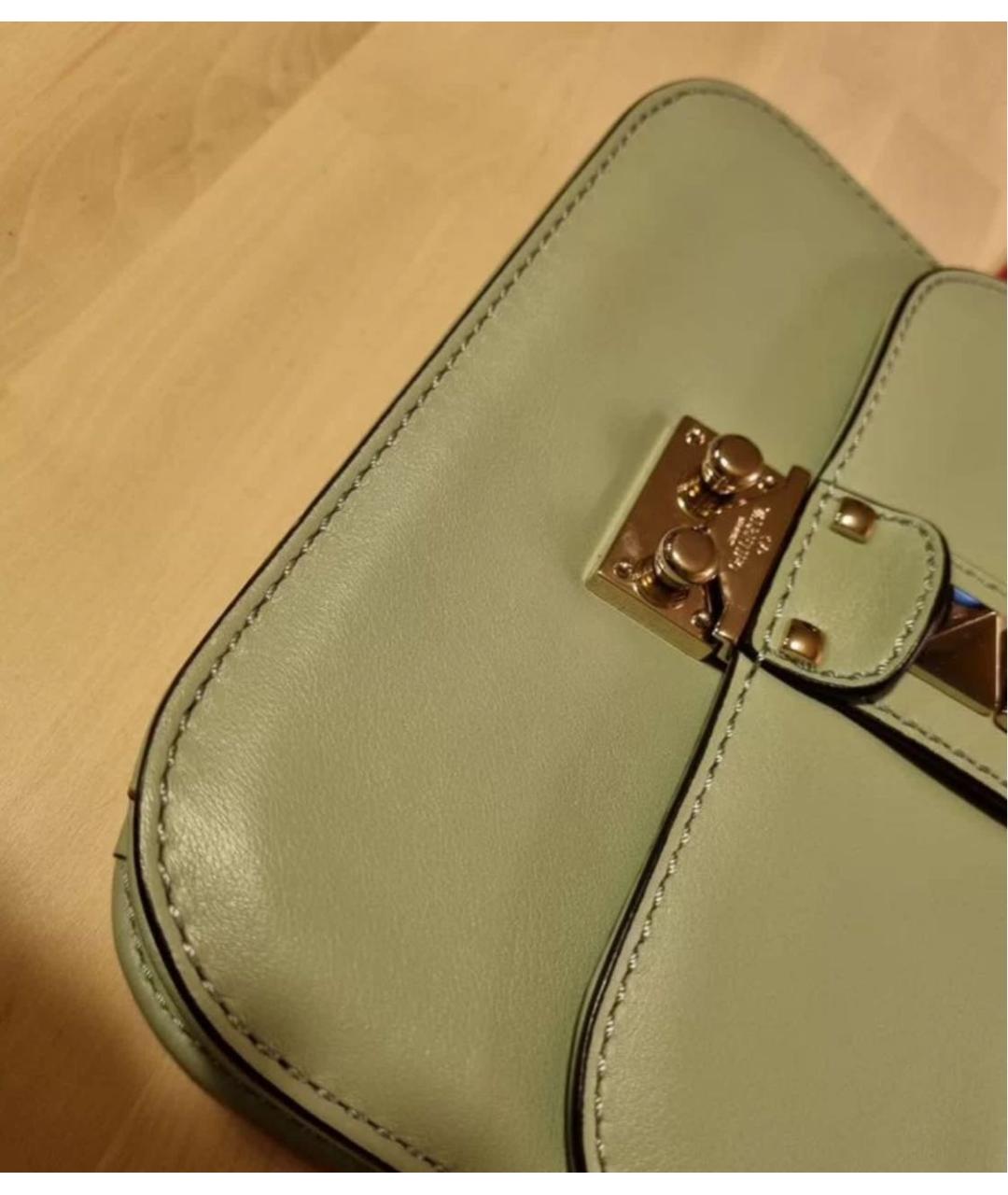 VALENTINO Зеленая кожаная сумка через плечо, фото 2