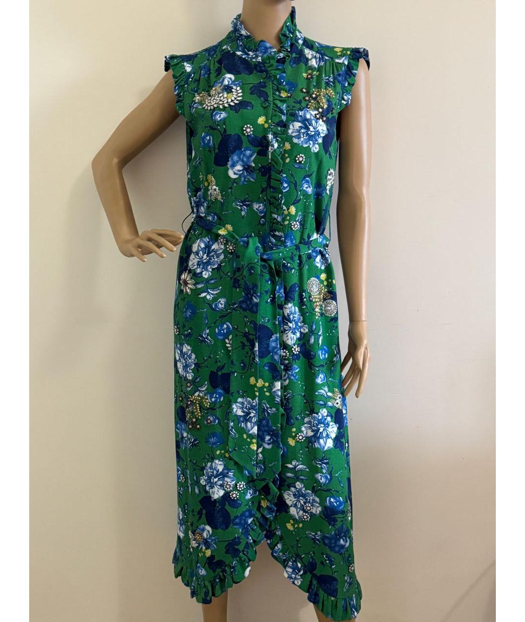 ERDEM Зеленые вискозное повседневное платье, фото 6