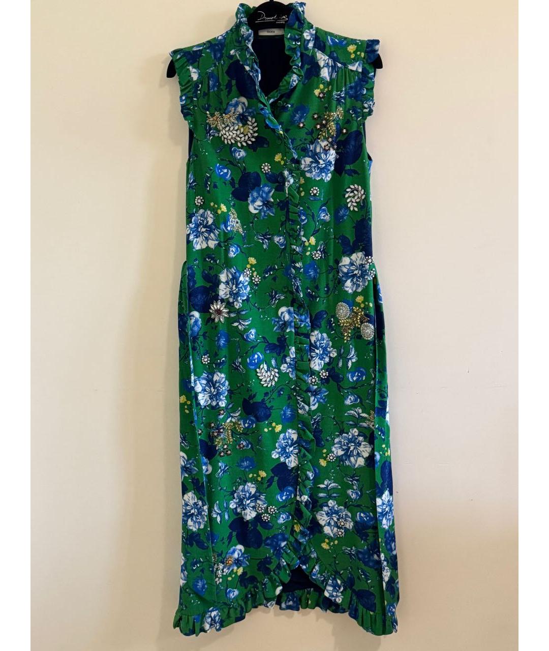 ERDEM Зеленые вискозное повседневное платье, фото 9