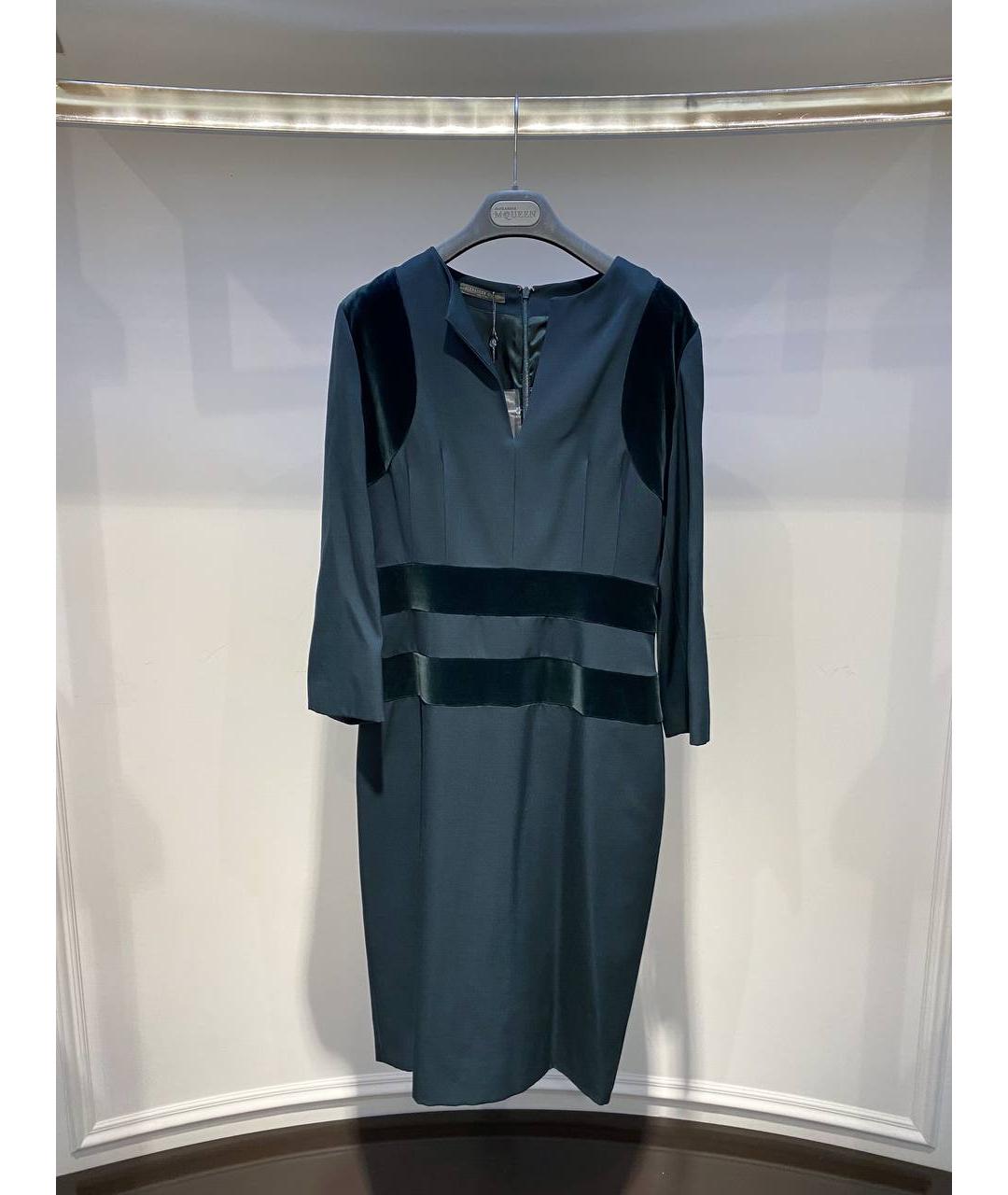 ALEXANDER MCQUEEN Зеленые шерстяное платье, фото 4